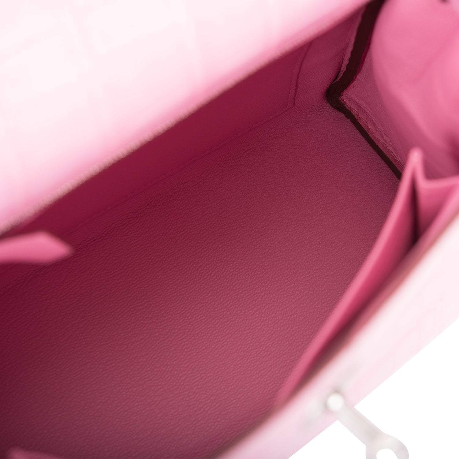 Hermes Bubblegum 5P Matte Alligator Retourne Kelly 25cm Palladium Hardware