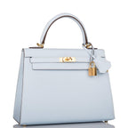 Hermes Bleu Brume Epsom Sellier Kelly 25cm Gold Hardware