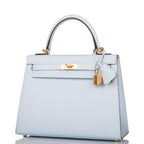 Hermes Bleu Brume Epsom Sellier Kelly 25cm Gold Hardware