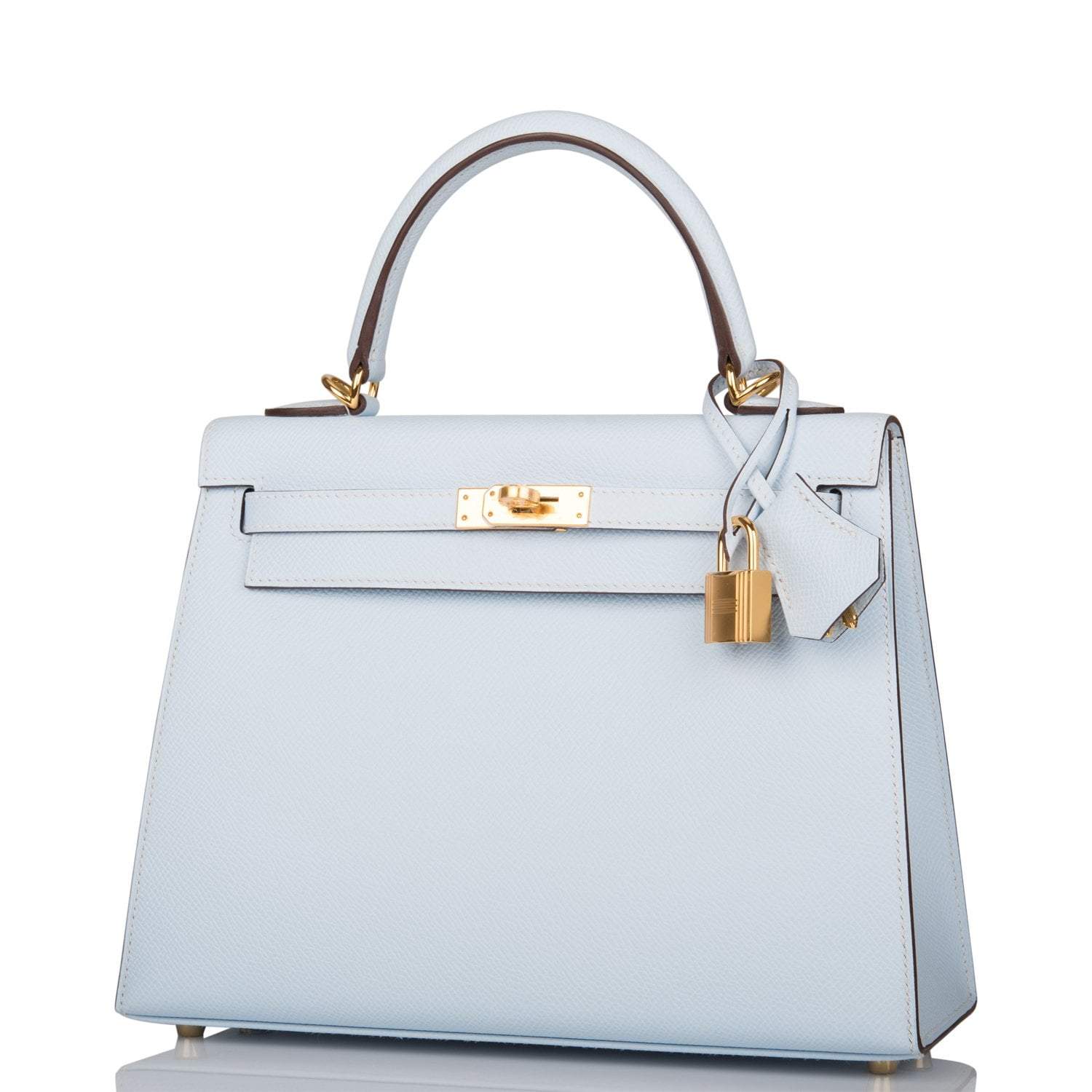 Hermes Bleu Brume Epsom Sellier Kelly 25cm Gold Hardware
