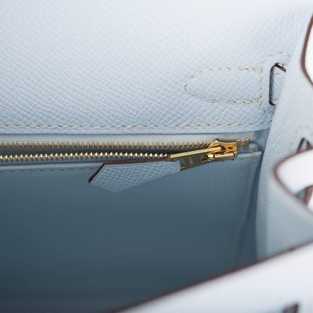 Hermes Bleu Brume Epsom Sellier Kelly 25cm Gold Hardware