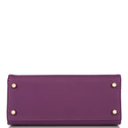 Hermes Kelly 25cm Brushed Gold Hardware Bi-Color Anemone and Craie Togo Retourne