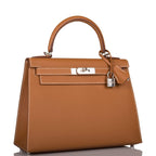 Hermes Gold Epsom Sellier Kelly 28cm Palladium Hardware