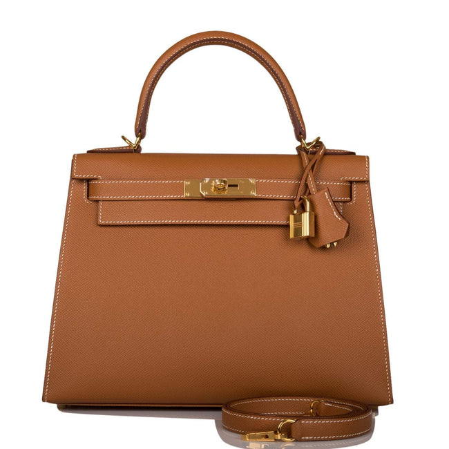 Hermes Kelly Sellier 28 Gold Epsom Gold Hardware Hover Image