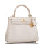 Hermes Gris Perle Swift Retourne Kelly 25cm Gold Hardware
