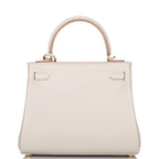 Hermes Gris Perle Swift Retourne Kelly 25cm Gold Hardware