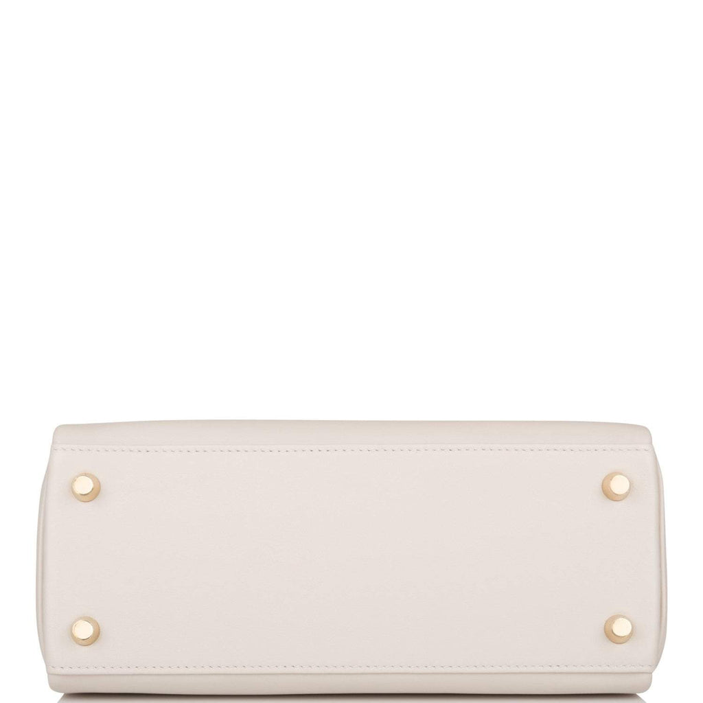 Hermes Gris Perle Swift Retourne Kelly 25cm Gold Hardware