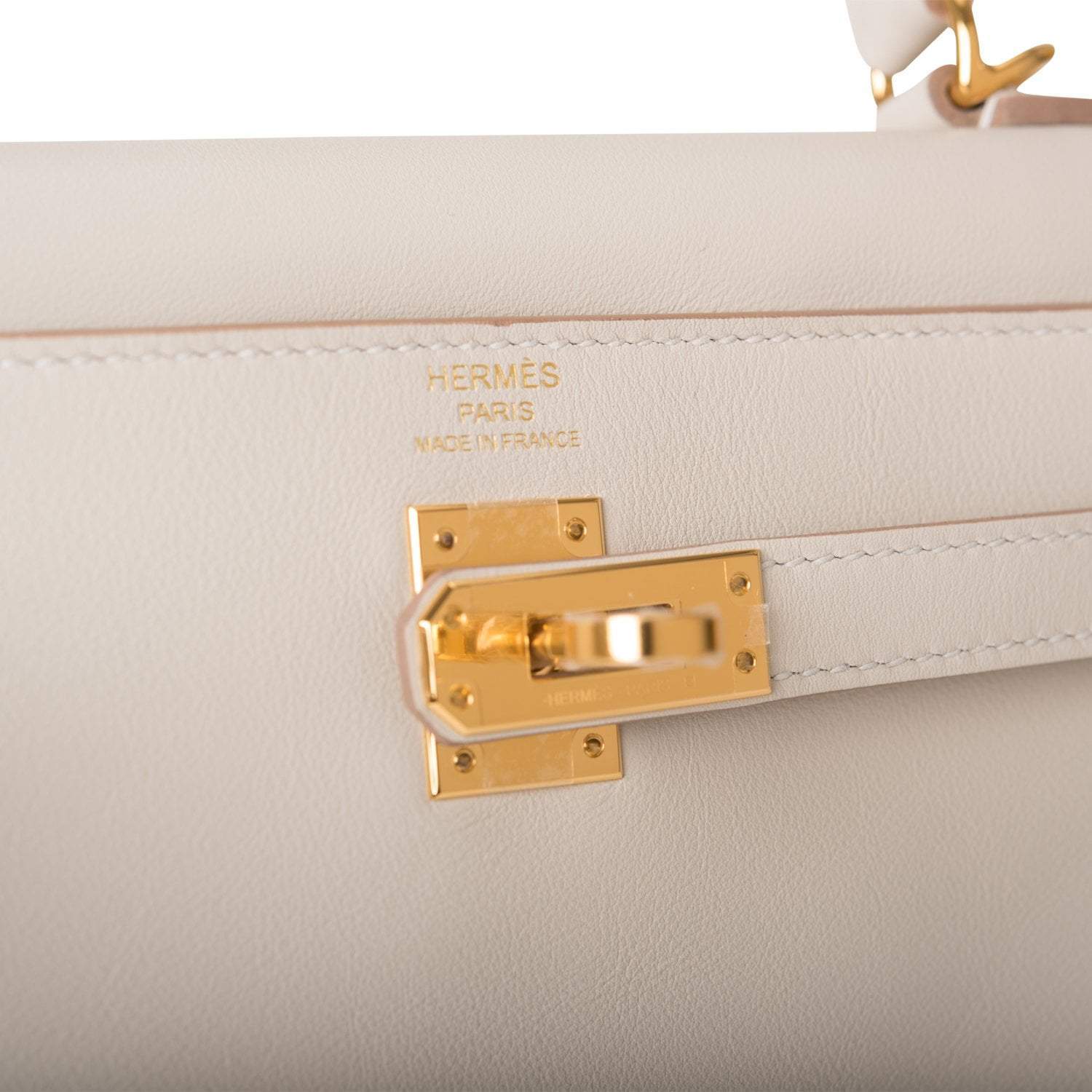 Hermes Gris Perle Swift Retourne Kelly 25cm Gold Hardware