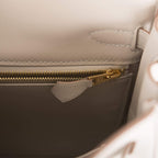 Hermes Gris Perle Swift Retourne Kelly 25cm Gold Hardware
