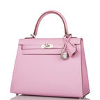 Hermes Mauve Sylvestre Epsom Sellier Kelly 25cm Palladium Hardware