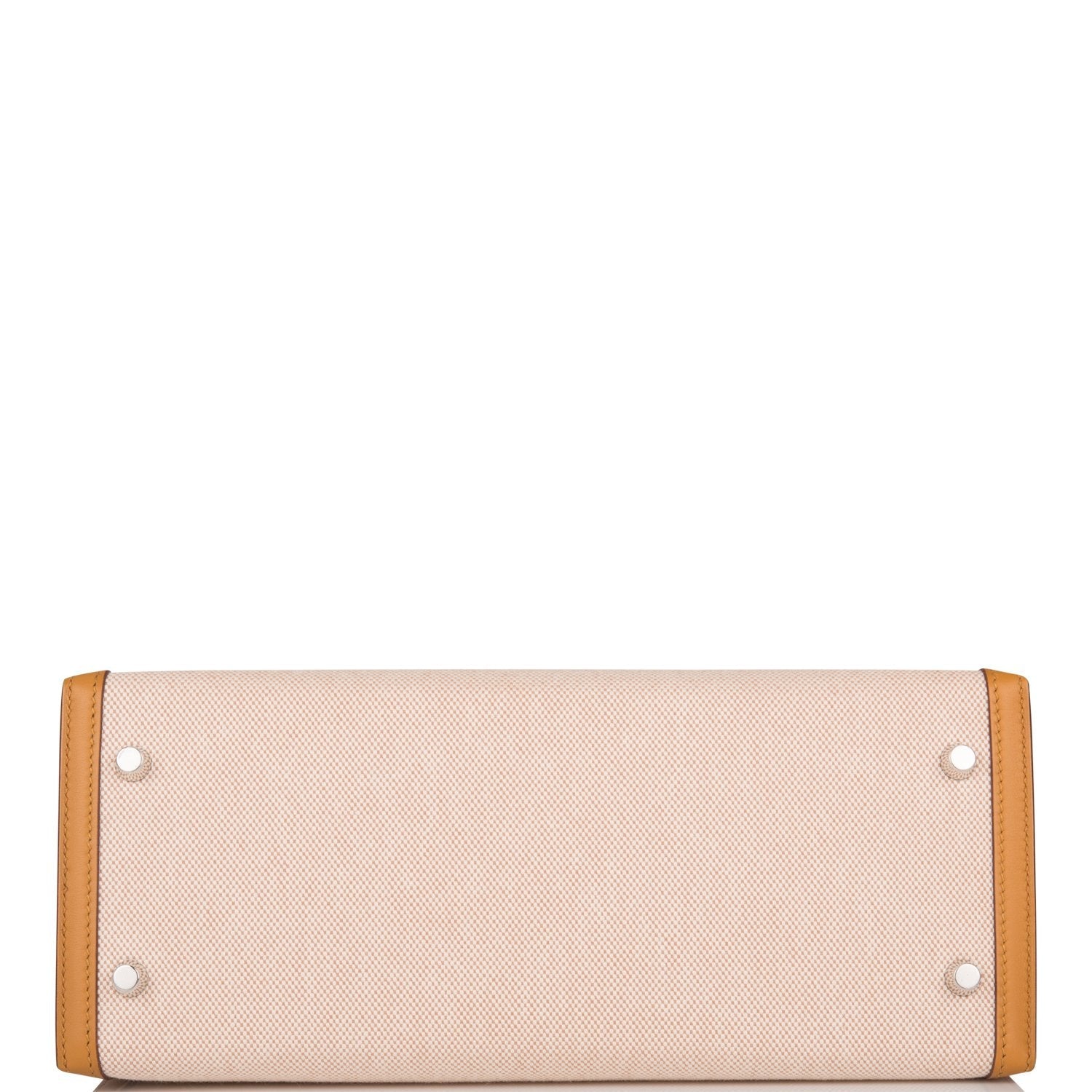 Hermes Sesame Toile and Swift Sellier Kelly 28cm Palladium Hardware