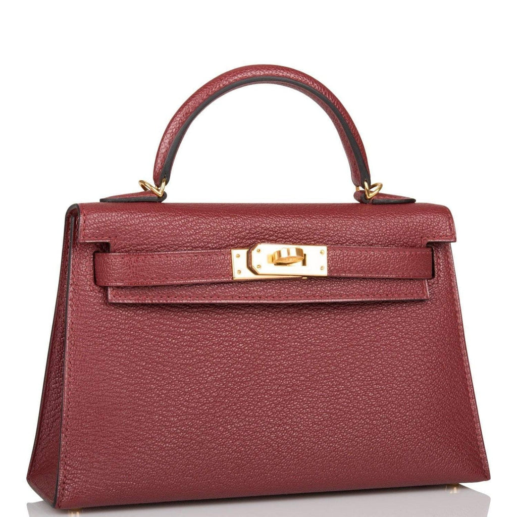 Hermes Rouge H Chevre Sellier Kelly 20cm Gold Hardware