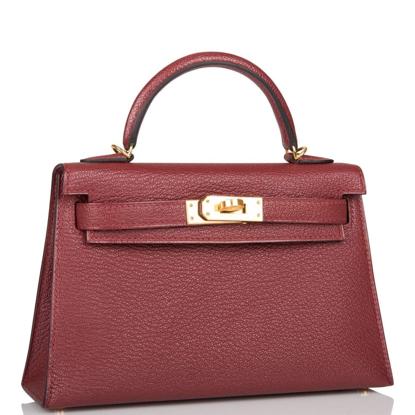 Hermes Rouge H Chevre Sellier Kelly 20cm Gold Hardware