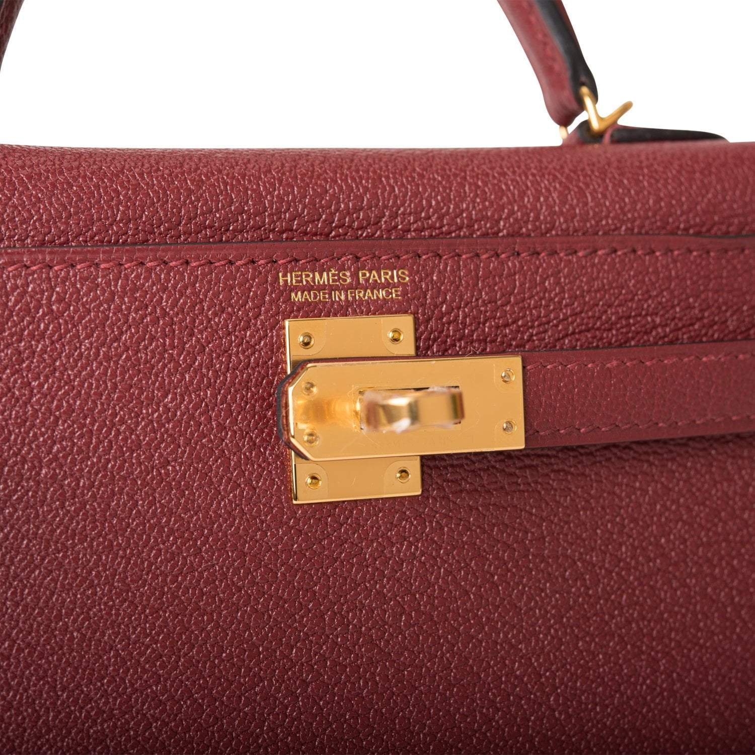 Hermes Rouge H Chevre Sellier Kelly 20cm Gold Hardware