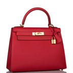 Hermes Rouge Casaque Epsom Sellier Kelly 28cm Gold Hardware