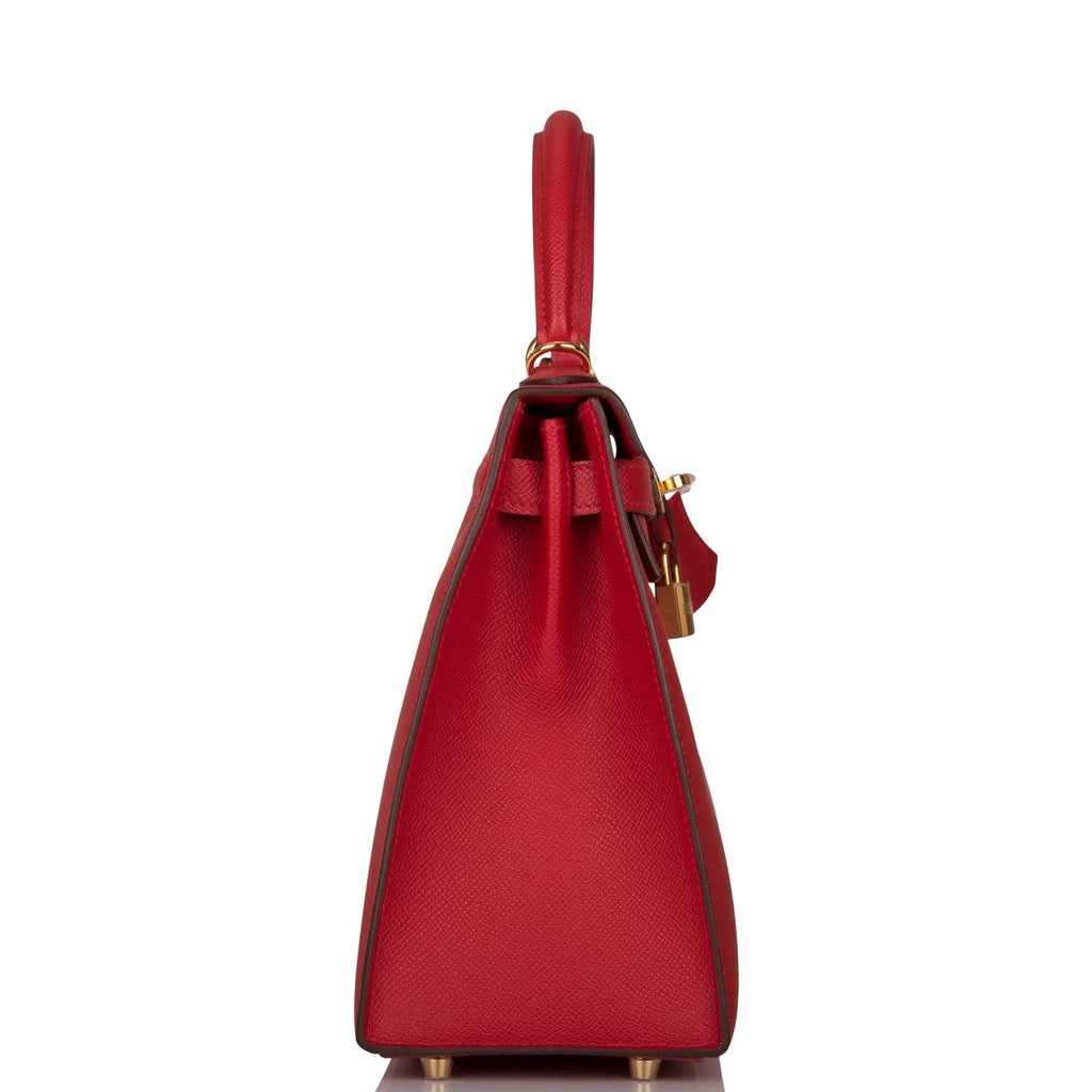 Hermes Rouge Casaque Epsom Sellier Kelly 28cm Gold Hardware