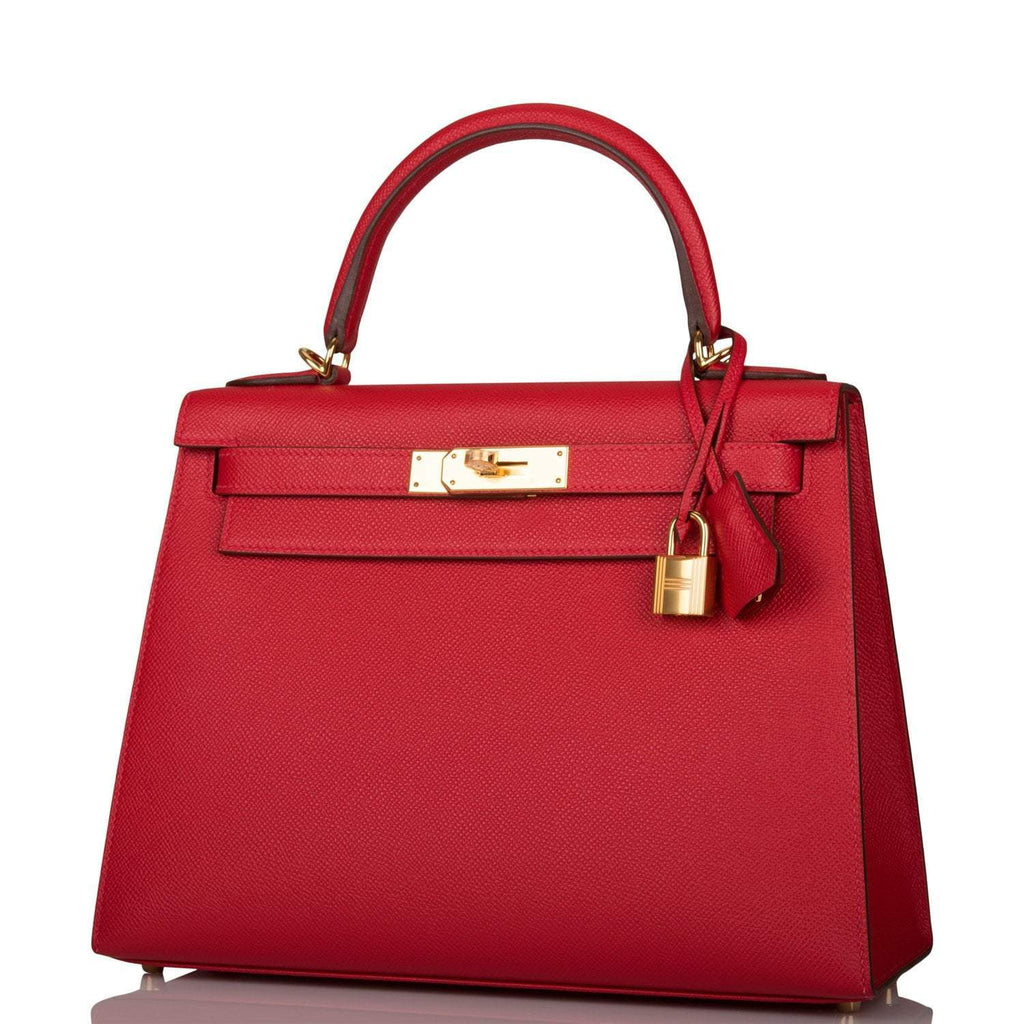 Hermes Rouge Casaque Epsom Sellier Kelly 28cm Gold Hardware