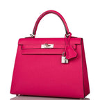 Hermes Rose Mexico Epsom Sellier Kelly 25cm Palladium Hardware