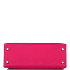 Hermes Rose Mexico Epsom Sellier Kelly 25cm Palladium Hardware