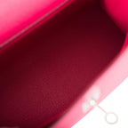 Hermes Rose Mexico Epsom Sellier Kelly 25cm Palladium Hardware