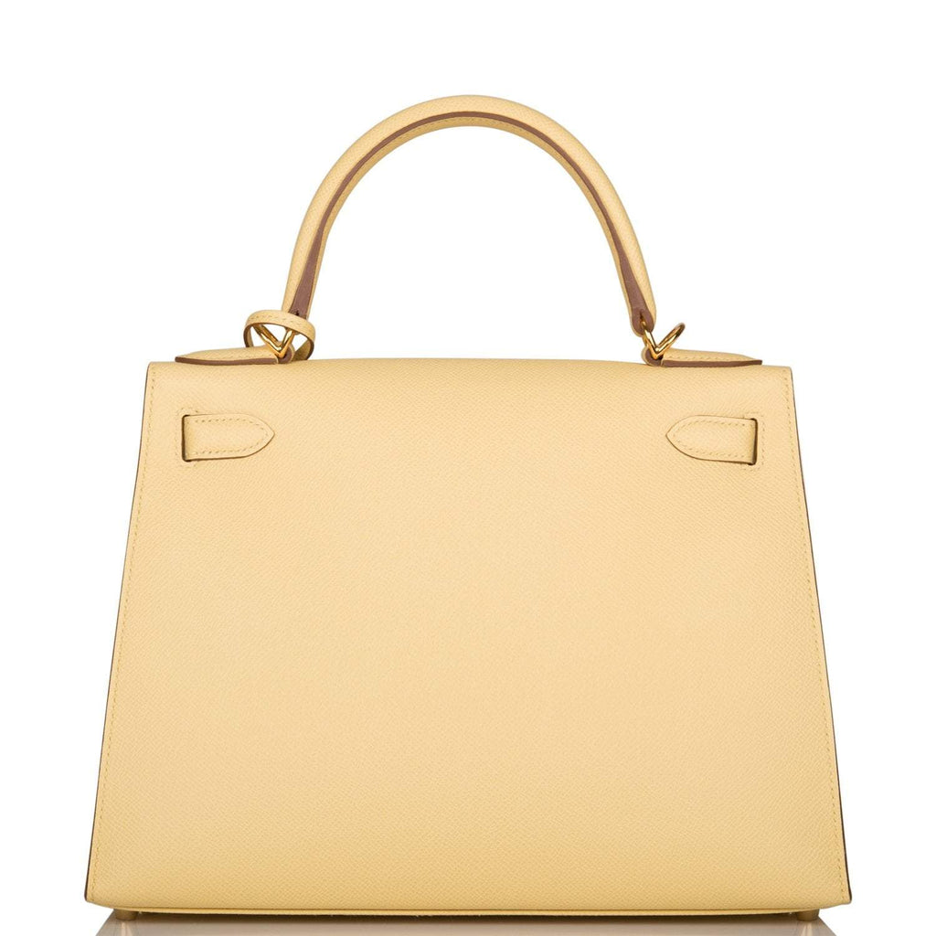 Hermes Jaune Poussin Epsom Sellier Kelly 28cm Gold Hardware