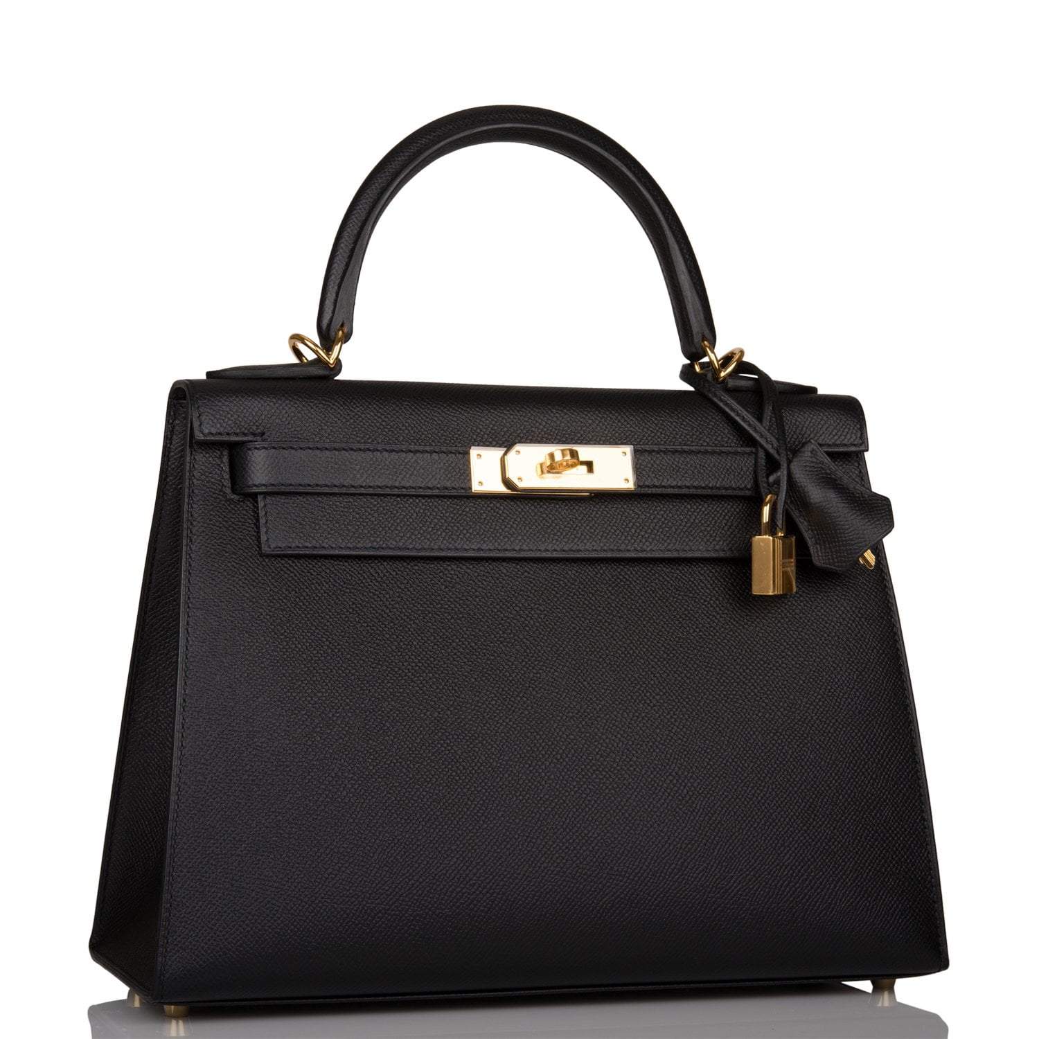 Hermes Black Epsom Sellier Kelly 28cm Gold Hardware