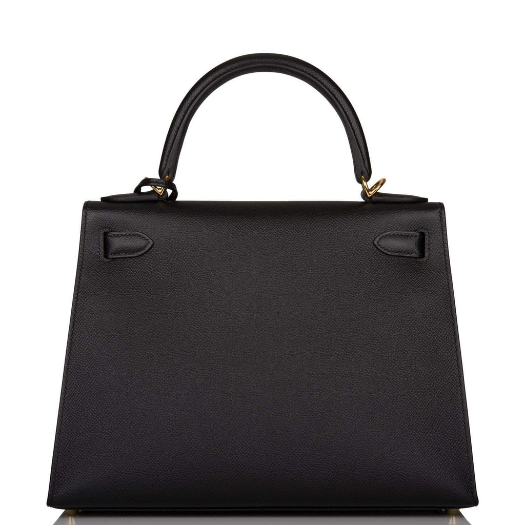 Hermes Black Epsom Sellier Kelly 28cm Gold Hardware