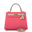 Hermes Kelly 25cm Bi-Color Rose Azalee and Craie Epsom Sellier Brushed Gold Hardware