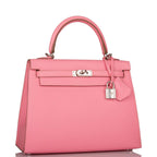 Hermes Rose Confetti Epsom Sellier Kelly 25cm Palladium Hardware