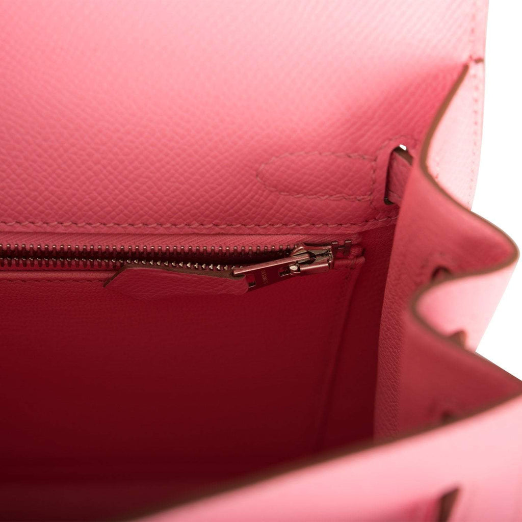 Hermes Rose Confetti Epsom Sellier Kelly 25cm Palladium Hardware