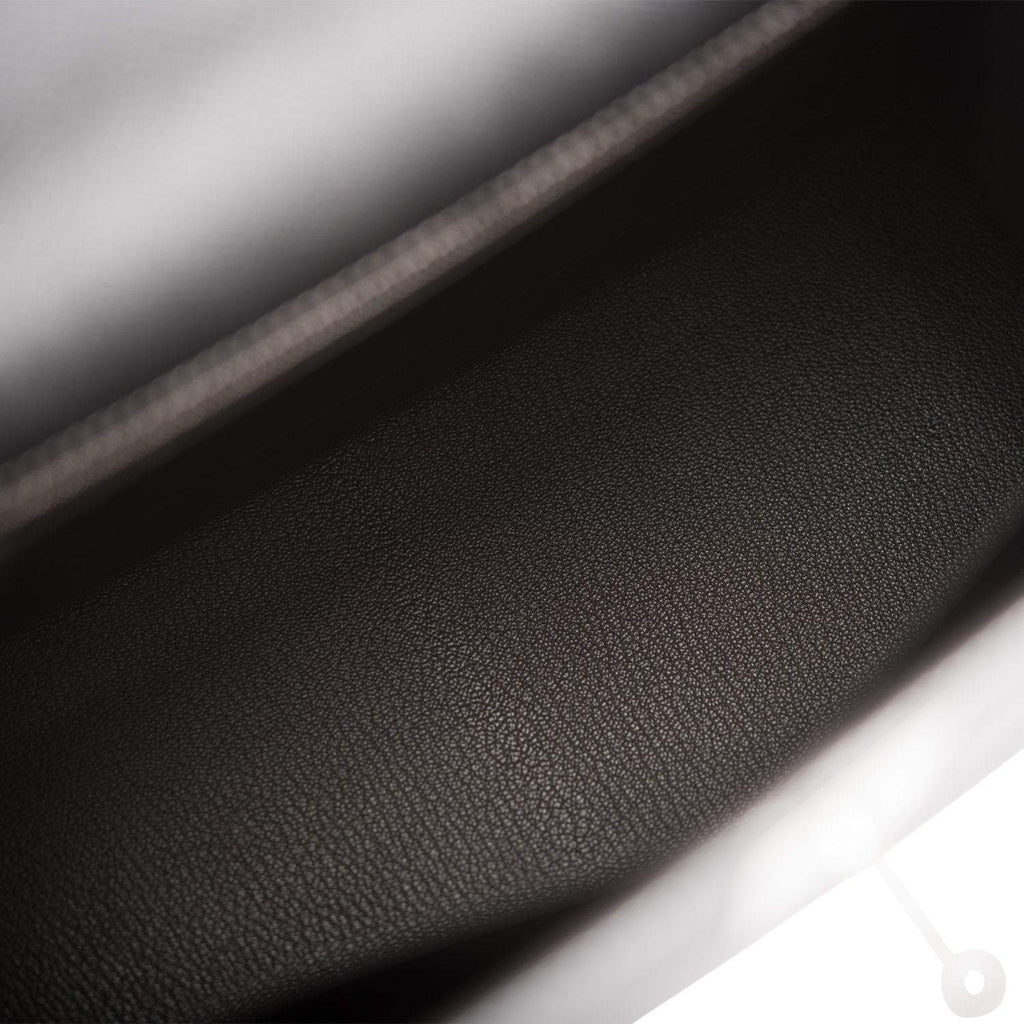 Hermes Kelly 28cm Bi-Color Black and Craie Epsom Sellier Brushed Palladium Hardware