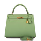 Hermes Vert Criquet Epsom Sellier Kelly 28cm Gold Hardware