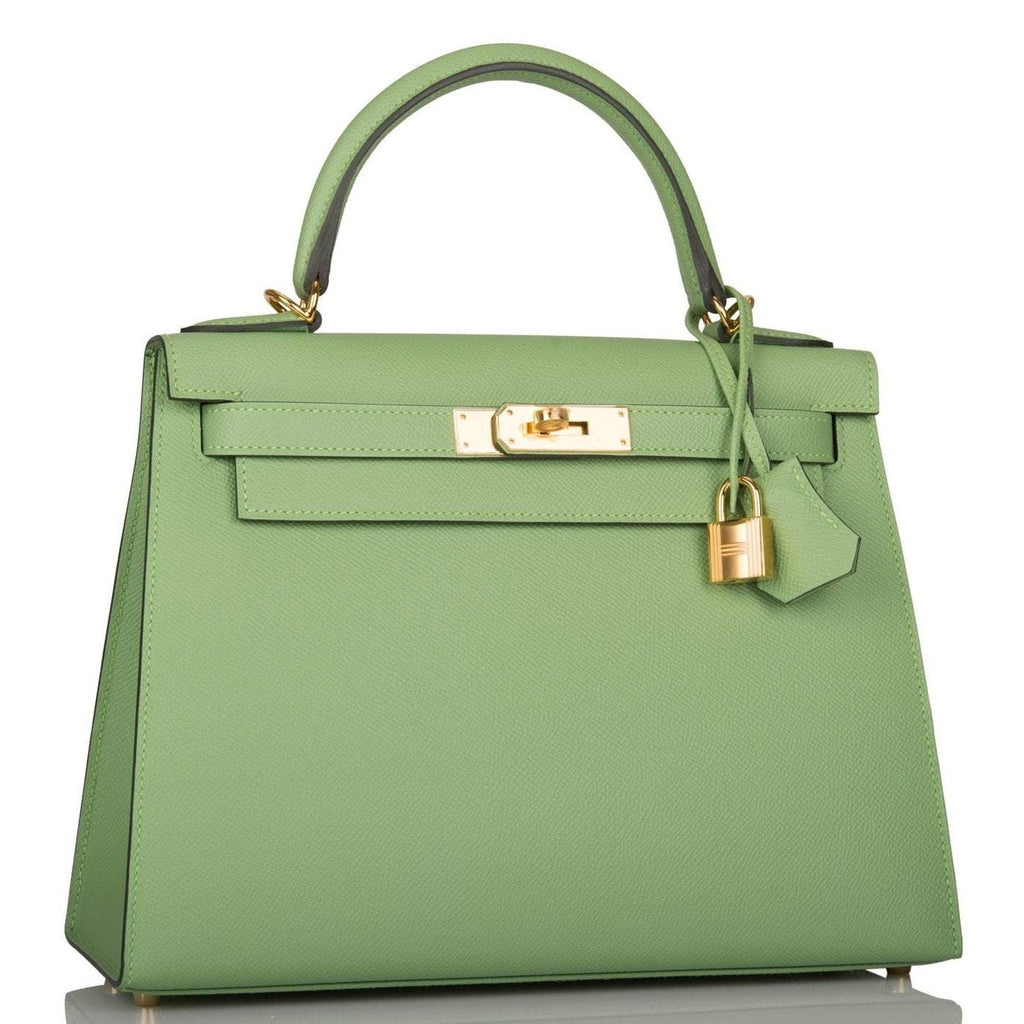 Hermes Vert Criquet Epsom Sellier Kelly 28cm Gold Hardware