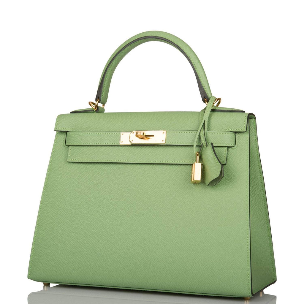 Hermes Vert Criquet Epsom Sellier Kelly 28cm Gold Hardware