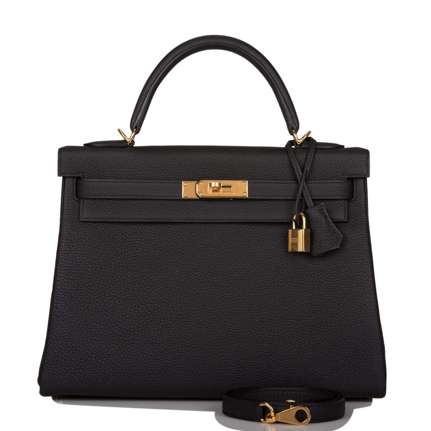 Hermes Kelly Retourne 32cm Black Togo Gold Hardware