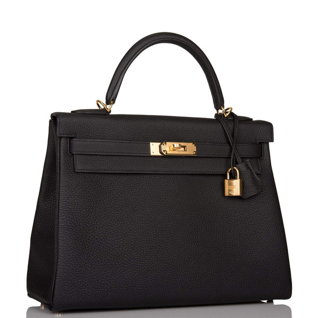 Hermes Kelly Retourne 32cm Black Togo Gold Hardware Main Image