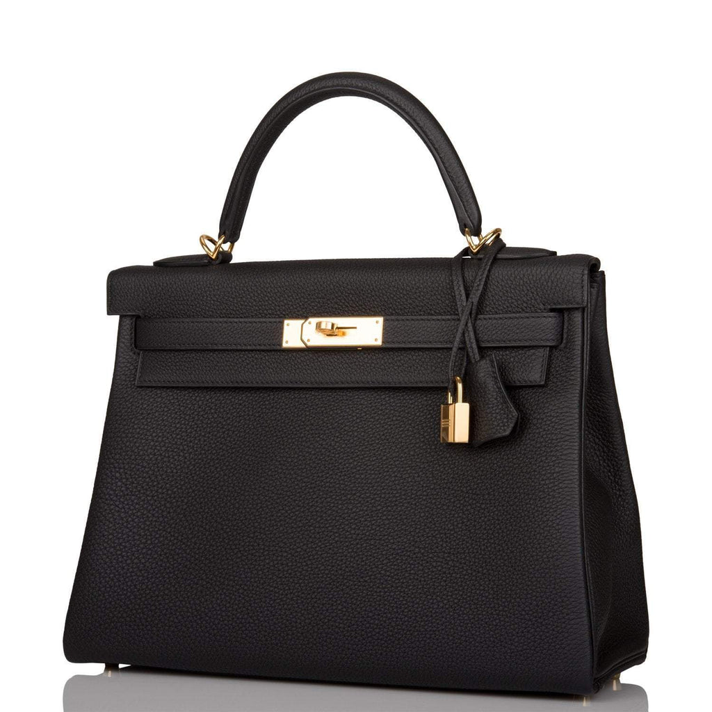 Hermes Kelly Retourne 32cm Black Togo Gold Hardware