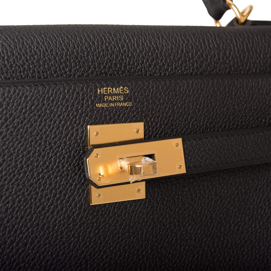 Hermes Kelly Retourne 32cm Black Togo Gold Hardware