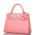 Hermes Rose Confetti Epsom Sellier Kelly 28cm Palladium Hardware