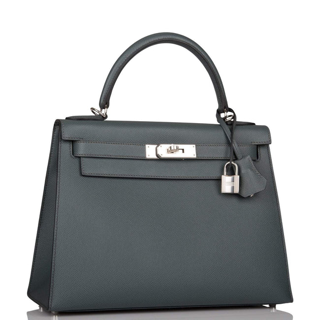 Hermes Bleu Orage Epsom Sellier Kelly 28cm Palladium Hardware Main Image