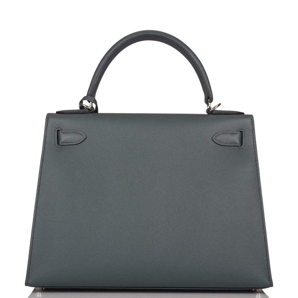 Hermes Bleu Orage Epsom Sellier Kelly 28cm Palladium Hardware