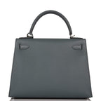 Hermes Bleu Orage Epsom Sellier Kelly 28cm Palladium Hardware
