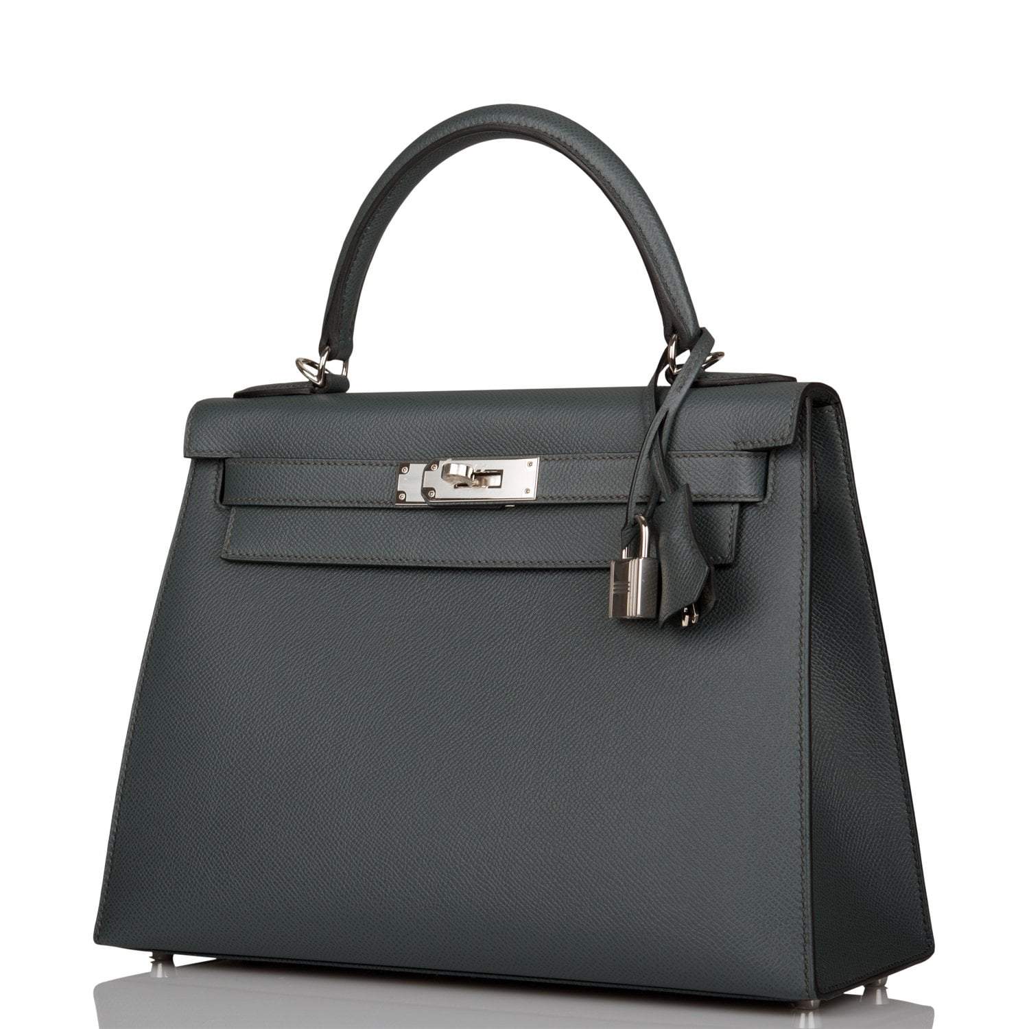 Hermes Bleu Orage Epsom Sellier Kelly 28cm Palladium Hardware