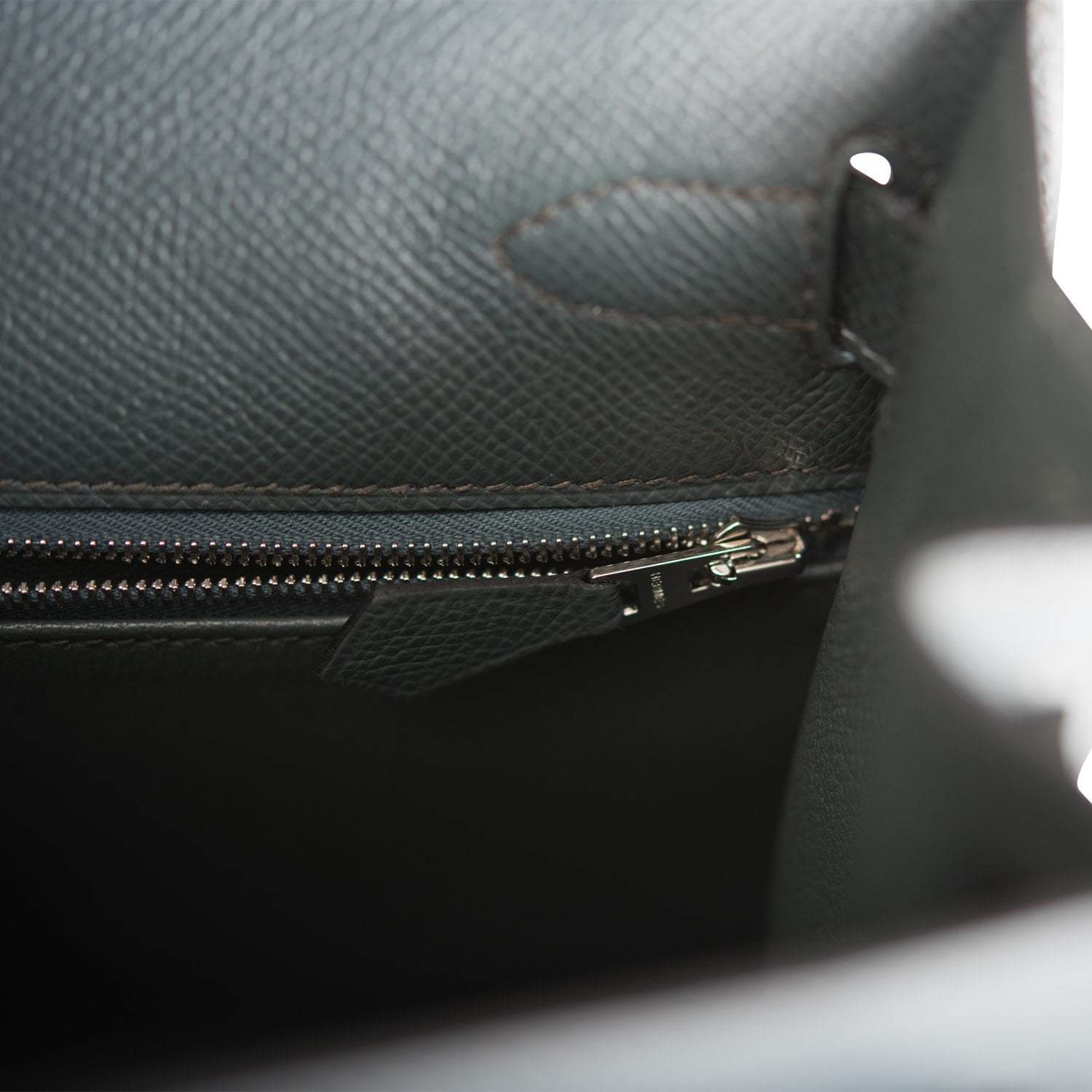 Hermes Bleu Orage Epsom Sellier Kelly 28cm Palladium Hardware