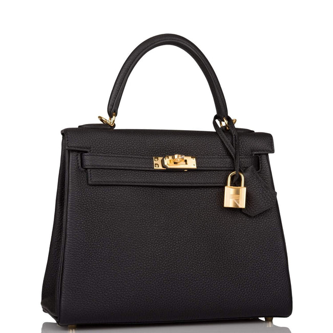 Hermes Black Togo Retourne Kelly 25cm Gold Hardware Main Image