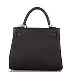 Hermes Black Togo Retourne Kelly 25cm Gold Hardware