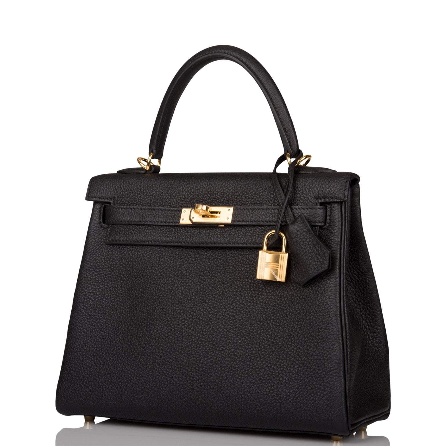 Hermes Black Togo Retourne Kelly 25cm Gold Hardware