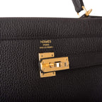 Hermes Black Togo Retourne Kelly 25cm Gold Hardware
