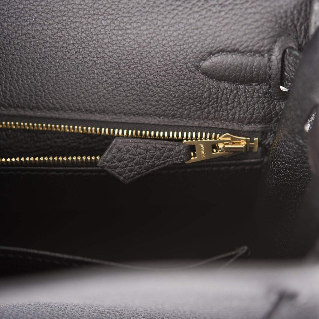 Hermes Black Togo Retourne Kelly 25cm Gold Hardware