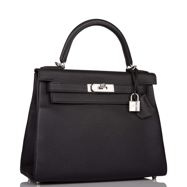 Hermes Black Togo Retourne Kelly 28cm Palladium Hardware Main Image